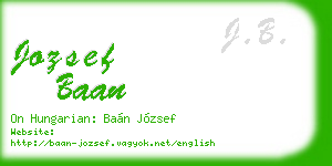 jozsef baan business card
